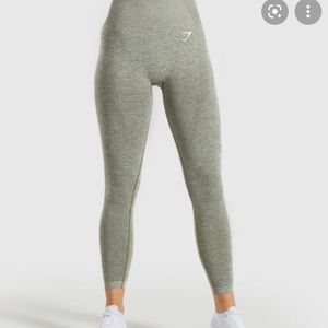 Gymshark khaki green vinyl seamless leggings